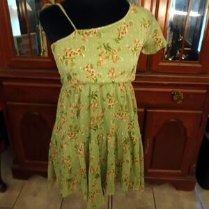 Wild Fable Green Floral One-Shoulder Dress